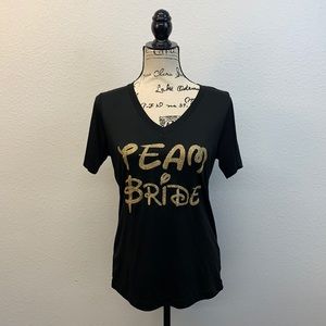 “Team Bride” Glitter Font Black Sparkle Shirt MD